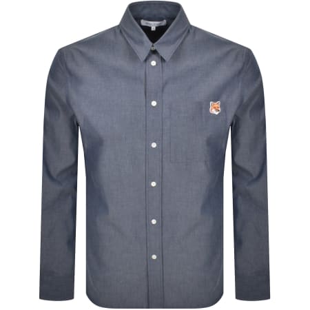 Maison Kitsune Bold Fox Head Casual Shirt Blue | Mainline
